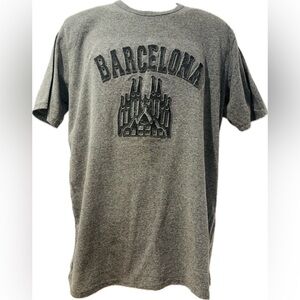 COPY - Gray Unisex Barcelona T-Shirt with Raised Graphic